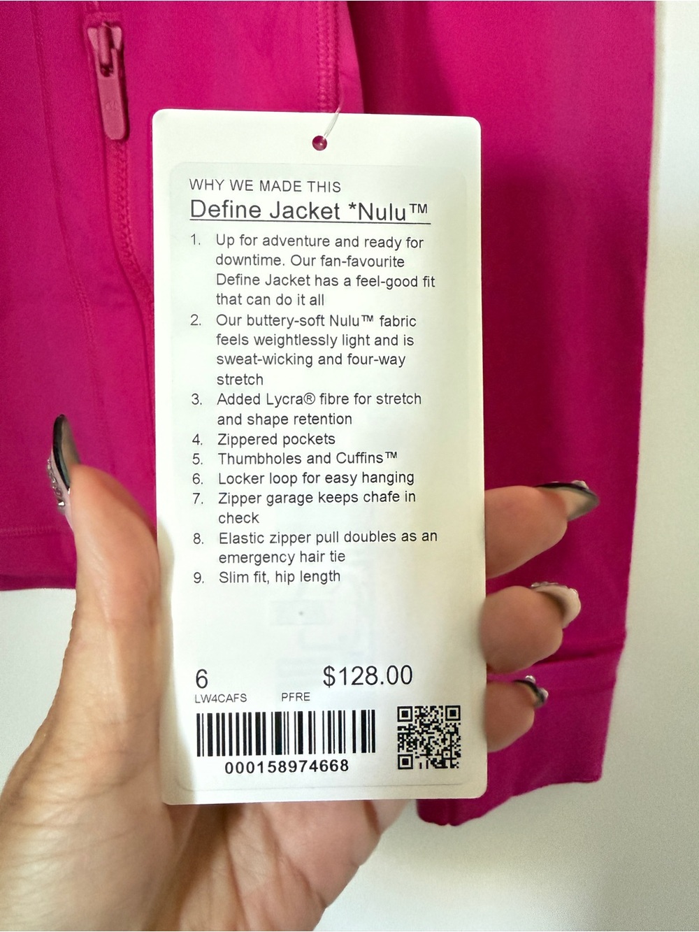 NWT lululemon athletica Hot Pink Full-Zip Utility Jacket Size 6 - Picture 3 of 4